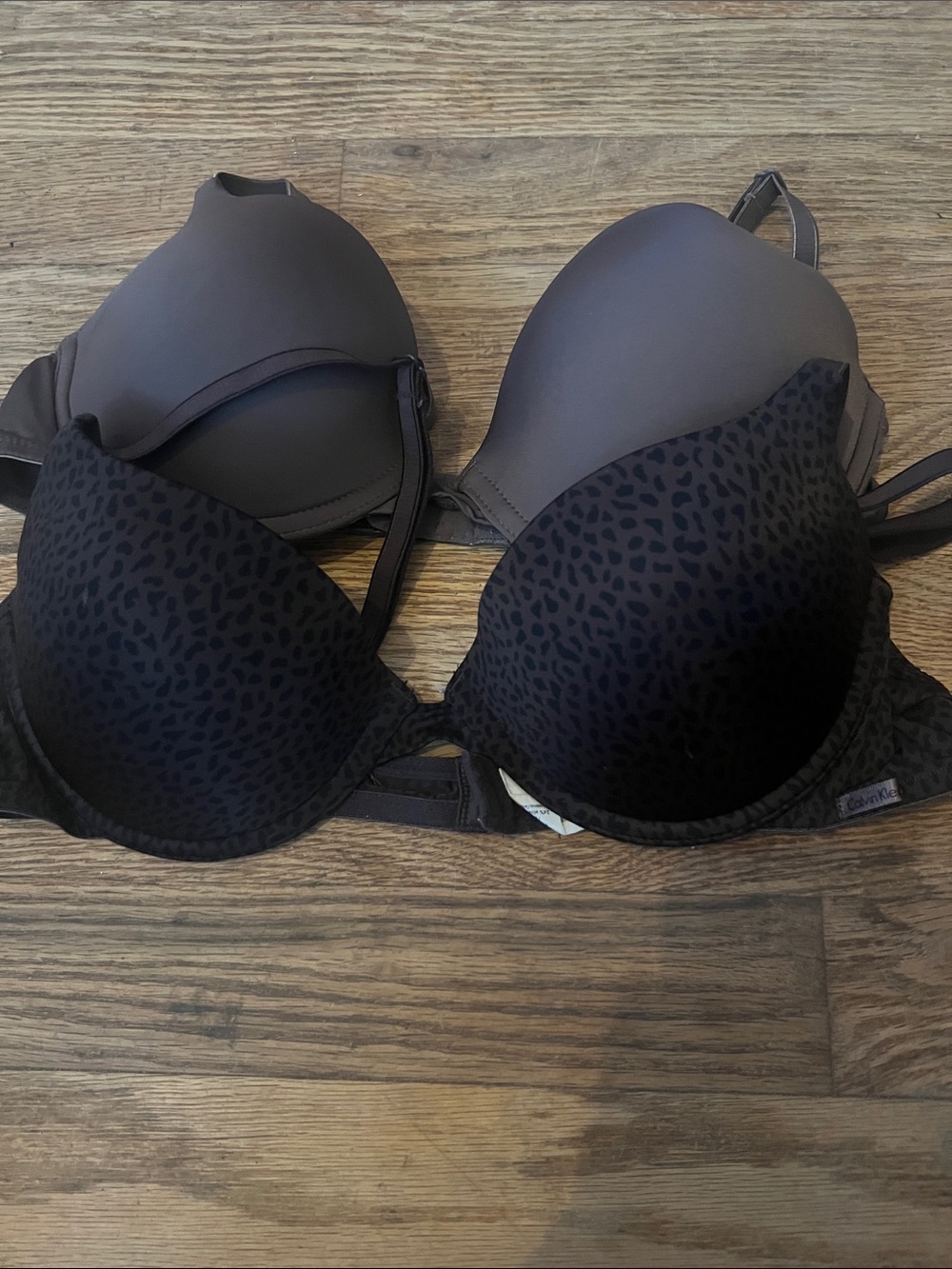 Calvin Klein Black Leopard Print T-Shirt Bra